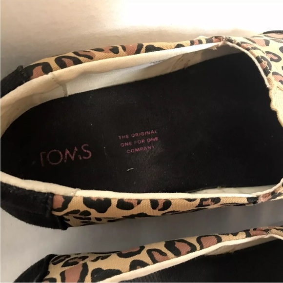 Toms Platform Slip On Sneakers Black/ Brown Cheetah Leopard Print women 8.5 - Picture 6 of 11